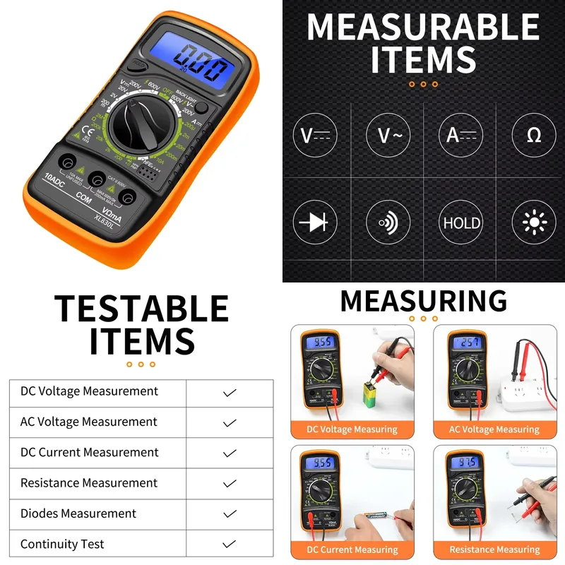 Multimeter Digital - جهاز قياس رقمي متعدد الوظائف محمول