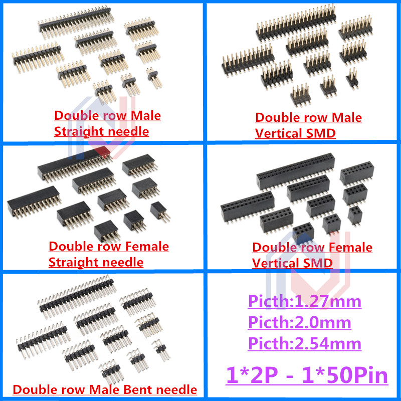Male Female Header Pin - 10 قطع موصلات لوحة PCB ذكر