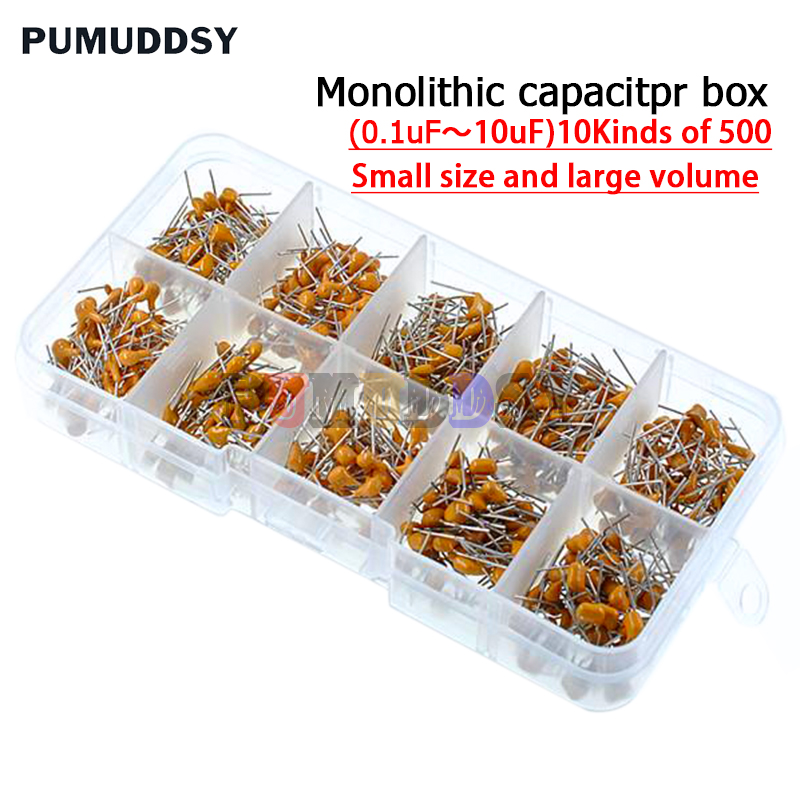 Capacitor Kit Assortment - 500 قطعة/الوحدة 10 قيم * 50