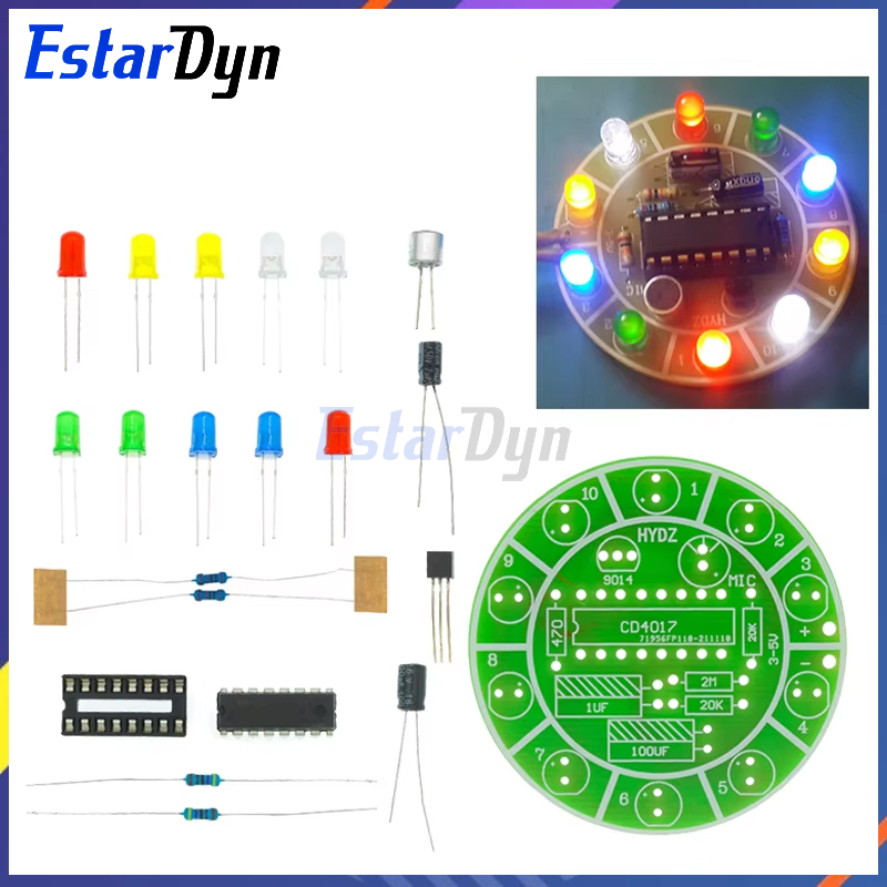 Diy Electronics Lab - Estardyn CD4017 مجموعة إضاءة LED دوارة