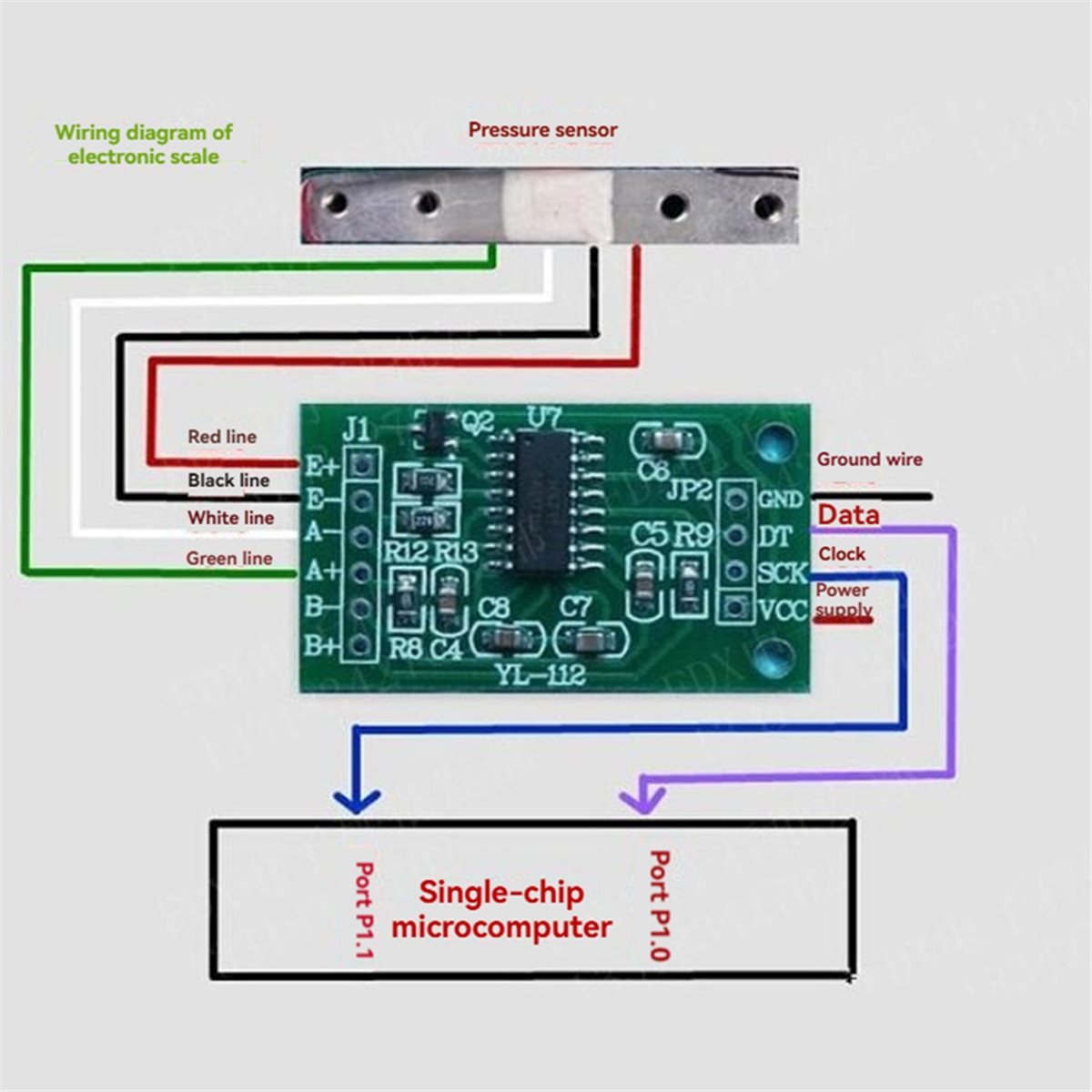 Diy Electronics Load Cell - وحدة استشعار الوزن والضغط HX711 مع