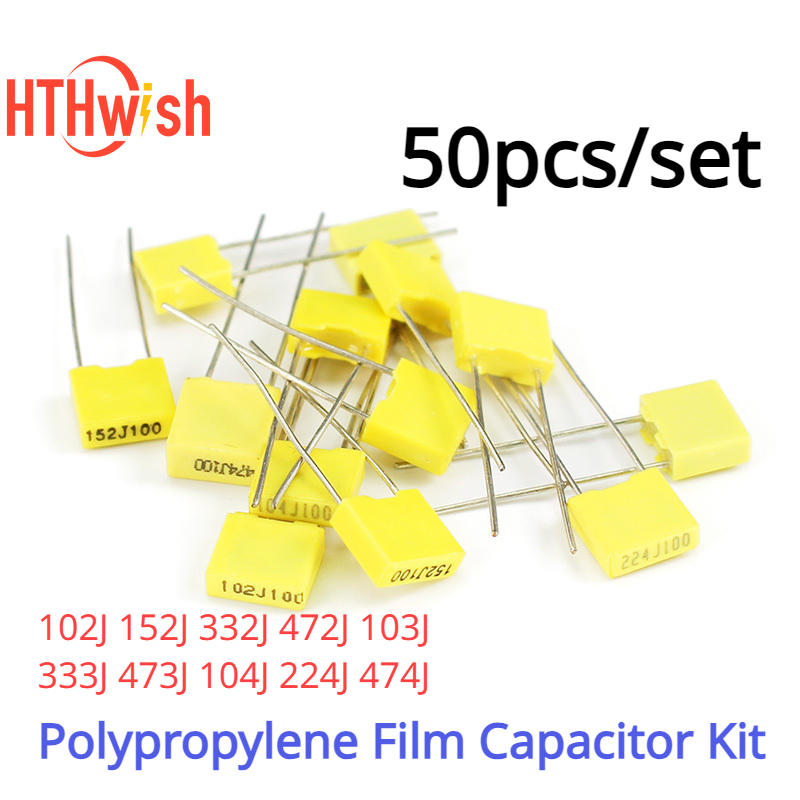 Capacitor Kit Assortment - 50 قطعة 102J ~ 474J مادة