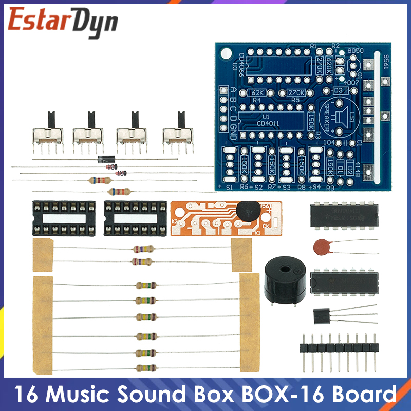 Diy Electronics Learning Kit - صندوق موسيقى BOX-16 بـ 16 نغمة،