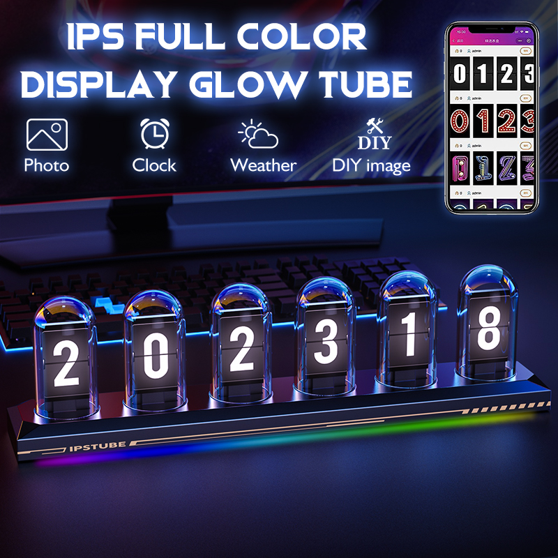 RGB توهج أنبوب ساعة DIY IPS شا - مراجعة Diy Analog Electronics وسعره