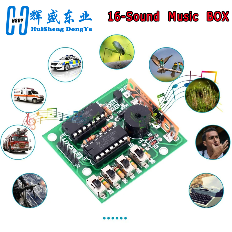 16 صندوق صوت الموسيقى BOX-16 م - مراجعة Diy Electronics Learning Kit وسعره