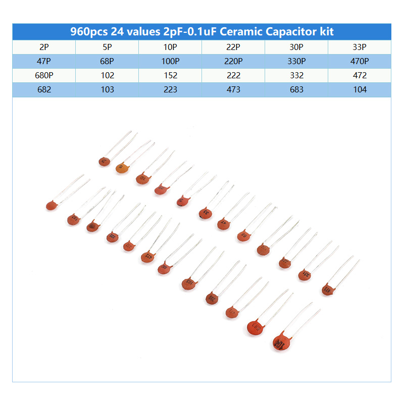 960 قطعة 24 قيمة مجموعة متنوعة - مراجعة Capacitor Kit Assortment وسعره