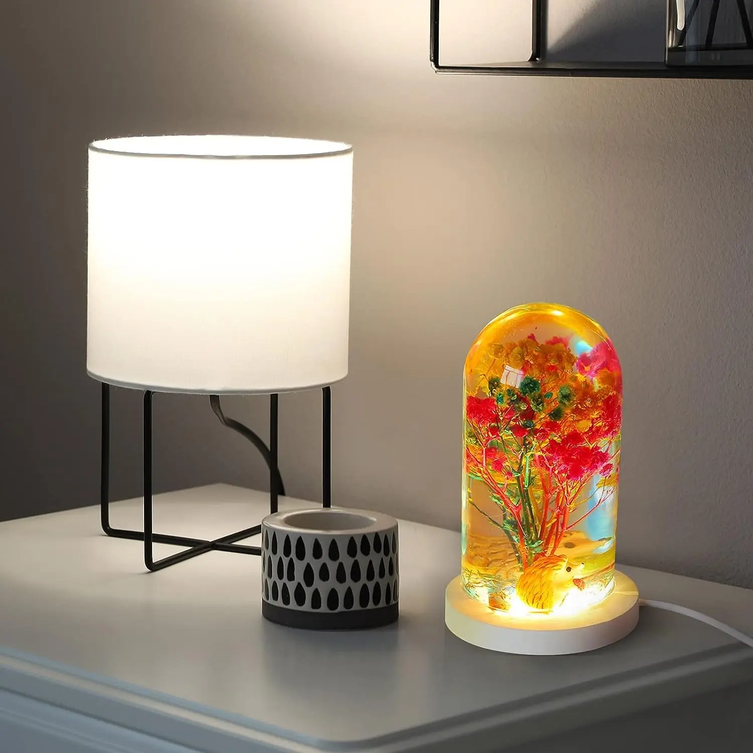 DIY كريستال الايبوكسي الراتنج  - مراجعة Diy Lamp Electronics وسعره