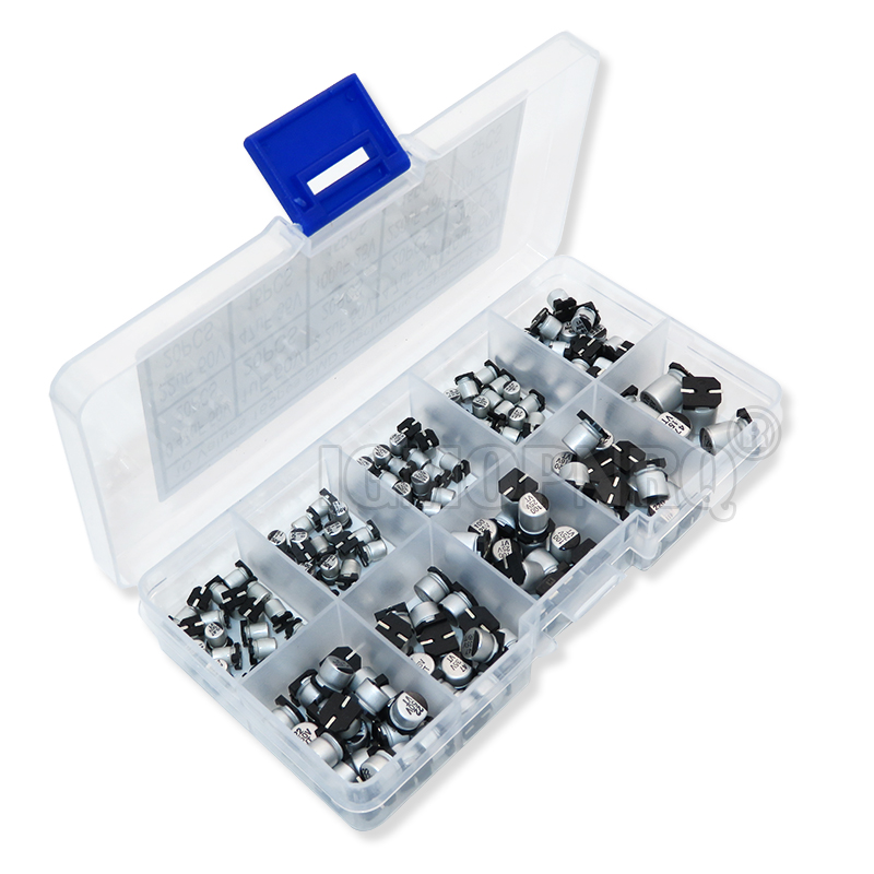 165 قطعة 10 قيم SMD الألومنيوم - مراجعة Capacitor Kit Assortment وسعره