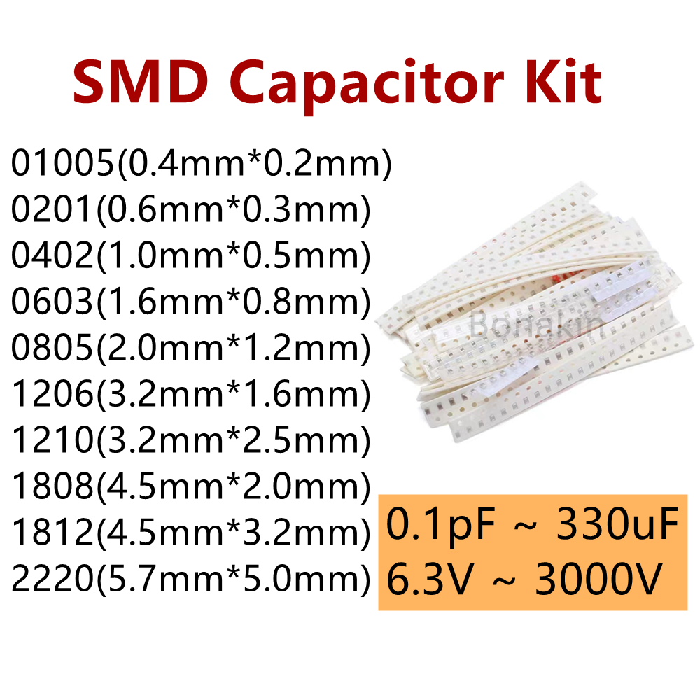 01005 0201 0402 0603 0805 1206 - مراجعة Capacitor Kit Assortment وسعره