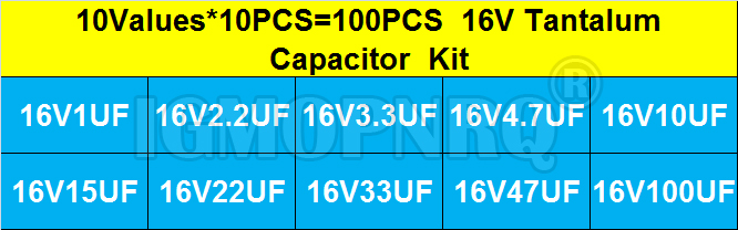 100 قطعة 10 قيمة * 10 قطعة 16  - مراجعة Capacitor Kit Assortment وسعره