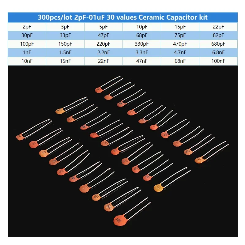 مجموعة مكثفات سيراميك 300 قطعة - مراجعة Capacitor Kit Assortment وسعره