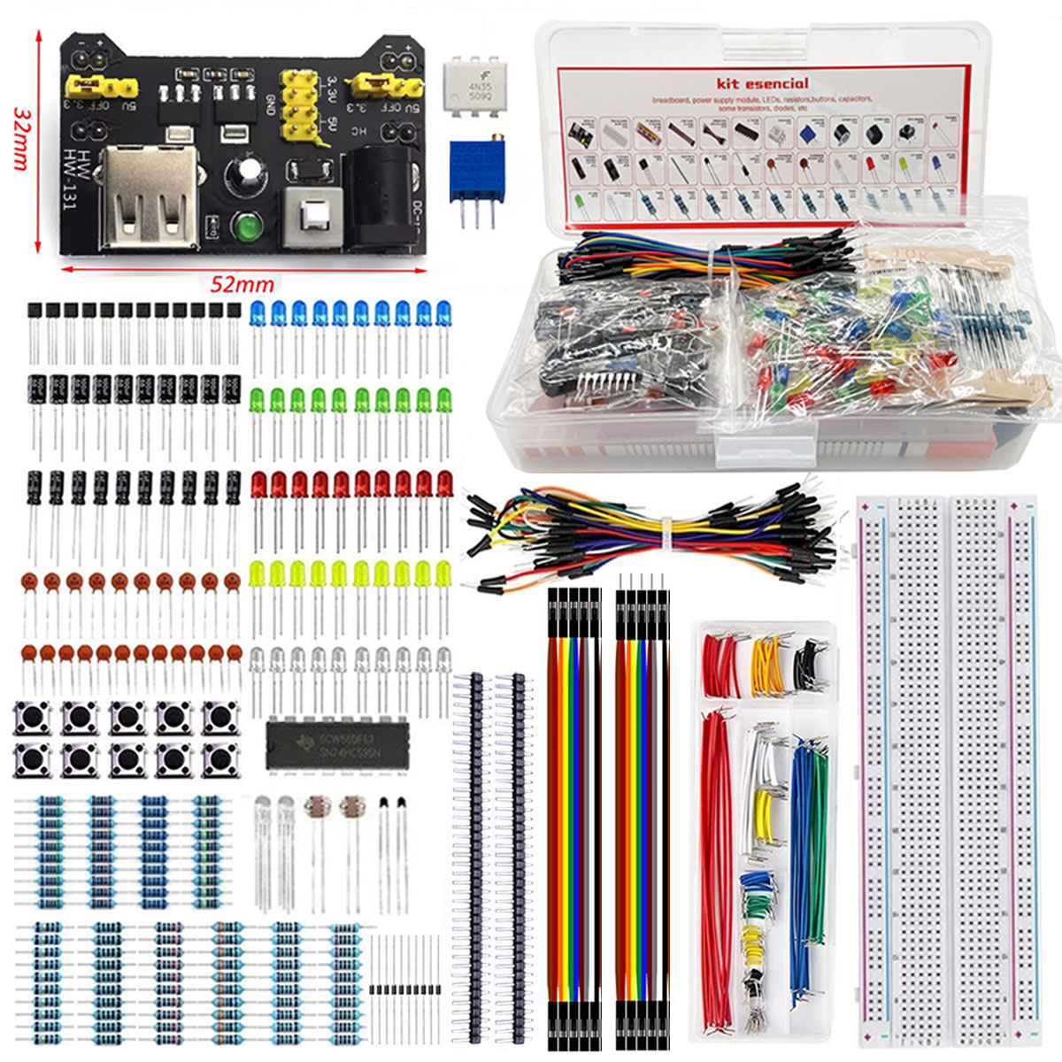 لوحة تجارب إلكترونية بـ 830 نق - مراجعة Capacitor Kit Assortment وسعره