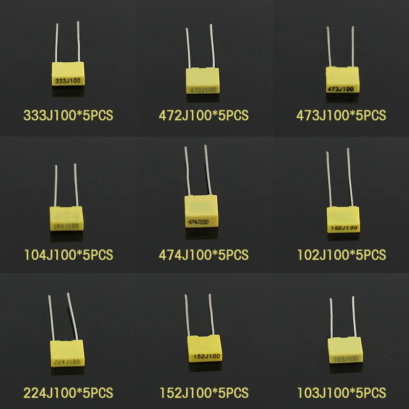 50 قطعة 102J ~ 474J مادة البول - مراجعة Capacitor Kit Assortment وسعره